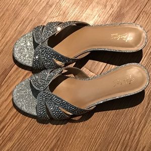 Sparkly wedge sandals